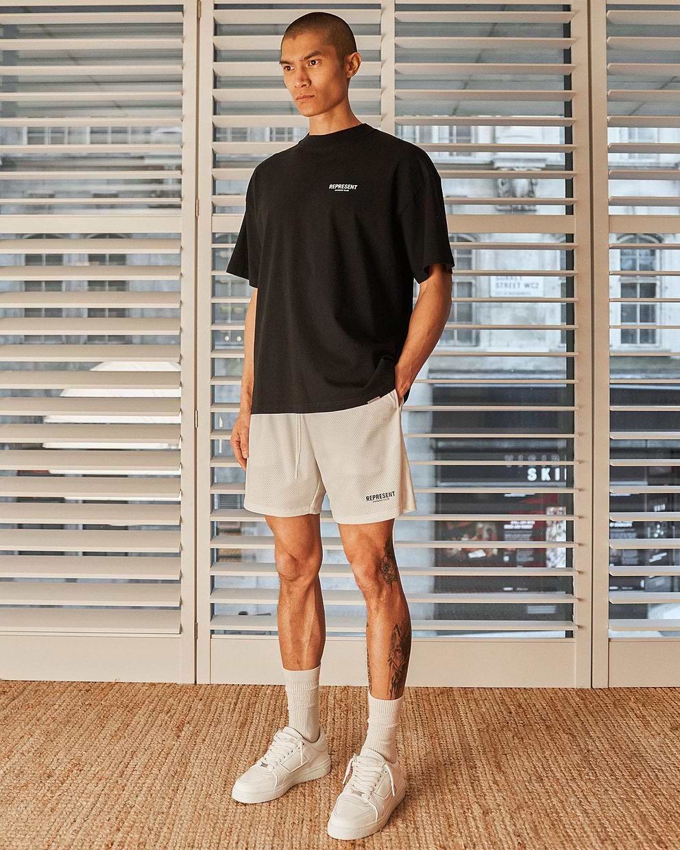 Represent Owners Club Mesh Shorts - Flat White
